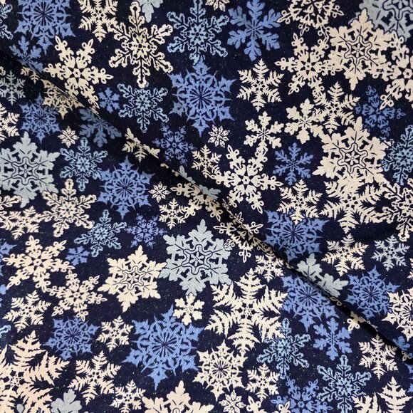 Calico Keepsakes Jo-Ann Fabric Other - Keepsake Calico Joann Holiday Snowflake Glitter Blue Cotton Material - 56" x 42"